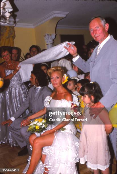 The civil wedding of French actress and dancer Marlene Mourreau with Cuban dancer Michel Guevara, Twenty Second June 2000, Madrid, Castilla La...