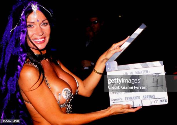 The French actress and dancer Marlene Mourreau during the filming of the movie 'Ja me Maaten' Madrid, Castilla La Mancha, Spain. .