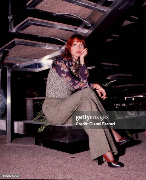 The Italian actress Elsa Martinelli in Madrid, First October 1973, Madrid, Castilla La Mancha, Spain. .