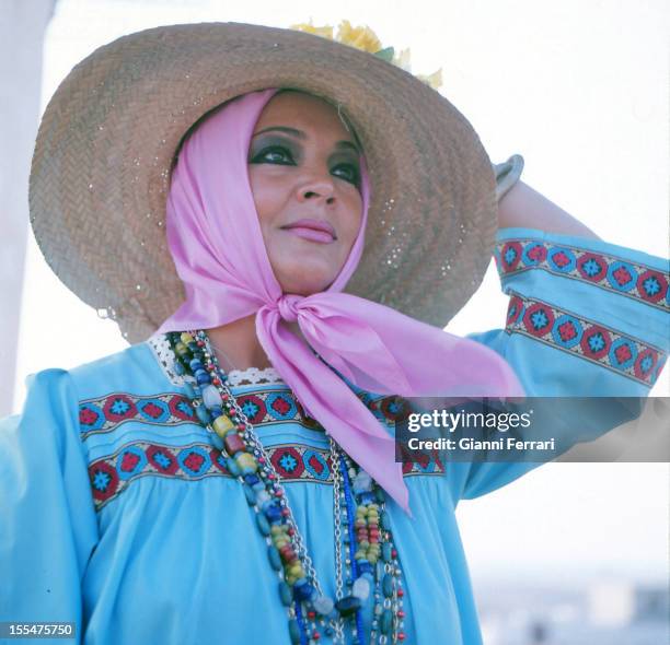 Portrait of the Spanish actress Sara Montiel during a tribute in Campo de Criptana, her hometown Campo de Criptana, Toledo, Castilla La Mancha,...