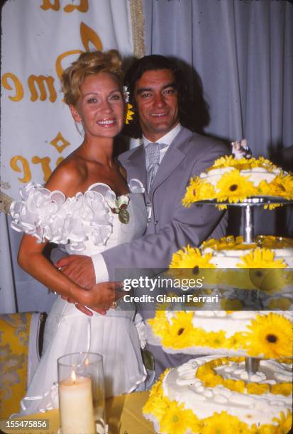 The civil wedding of French actress and dancer Marlene Mourreau with Cuban dancer Michel Guevara, Twenty Second June 2000, Madrid, Castilla La...