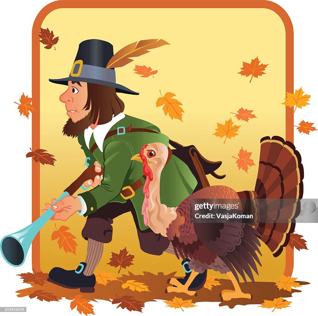 Pilgrim Hunter Searching for Wild Turkey