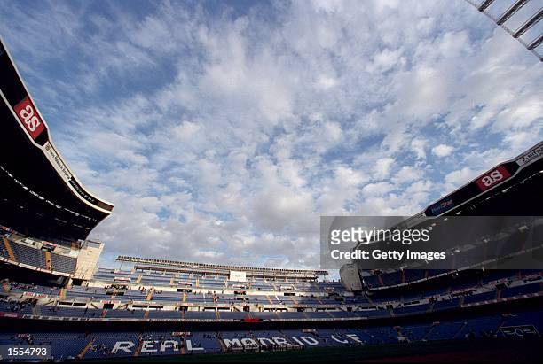 General view of the Estadio Santiago Bernabeu before the Spanish Primera Liga match between Real Madrid and Valencia in Madrid, Spain. Valencia won...