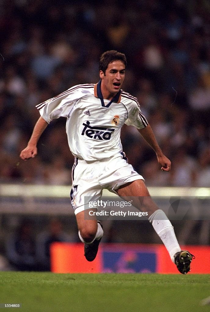 Raul of Real Madrid in action during the Spanish Primera Liga match ...