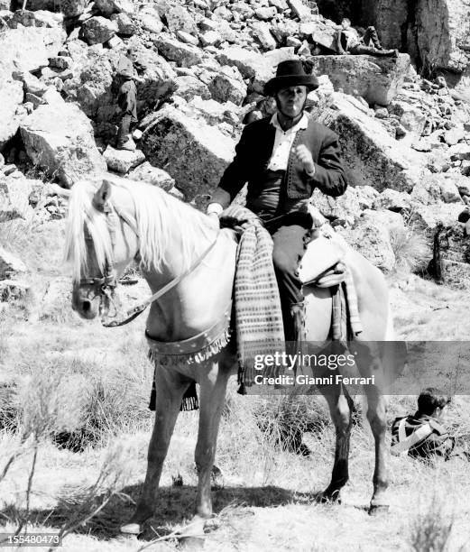 The Spanish actor Francisco Rabal during the filming of the movie Llanto por un bandido Madrid, Castilla La Mancha, Spain. .