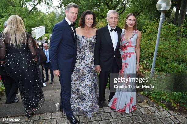 Dorothee Baer, Oliver Baer, Georg Freiherr von Waldenfels and Veronika von Waldenfels during the premiere of "Parsifal" to open the annual Bayreuth...