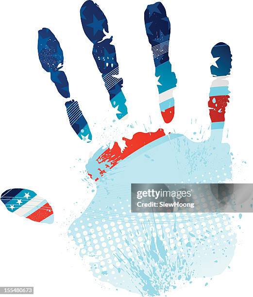 hand print - handprint vector stock illustrations