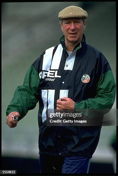 A PORTRAIT PICTURE OF JACK CHARLTON THE MANAGER OF THE REPUBLIC OF IRELAND TAKEN DURING A TRAINING SESSION IN DUBLIN.