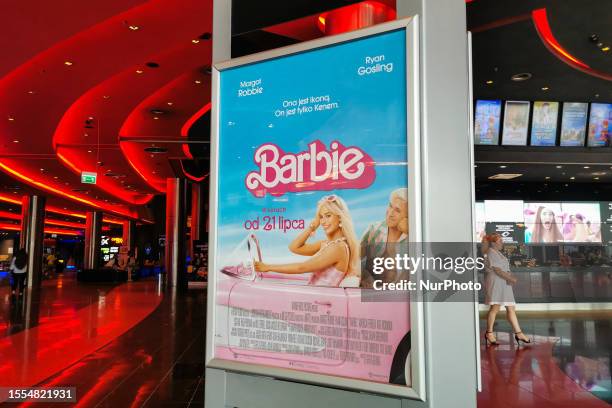 Greta Gerwig's 'Barbie' movie poster is seen in Cinema City multiplex cinema in Bonarka shopping center in Krakow, Poland on July 25, 2023.
