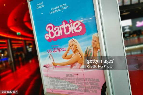 Greta Gerwig's 'Barbie' movie poster is seen in Cinema City multiplex cinema in Bonarka shopping center in Krakow, Poland on July 25, 2023.