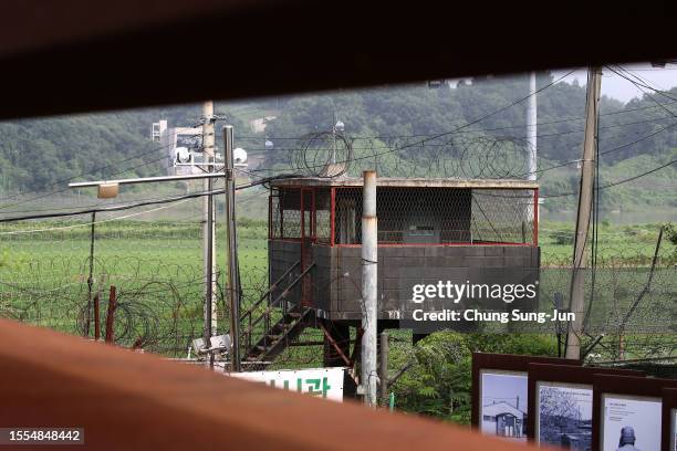 South Korean military check point is seen at the Imjingak, near the demilitarized zone on July 19, 2023 in Paju, South Korea. A U.S. Soldier who had...