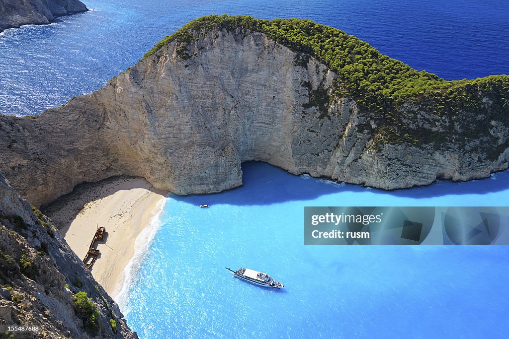 Navagio playa de la isla de Zakynthos, Grecia