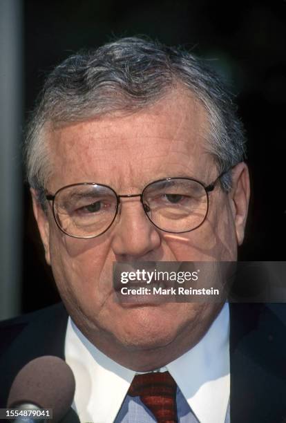 Robert S. Bennett a lawyer who represented President Bill Clinton during the Lewinsky affair talks with reporters outside the CBS studios after his...