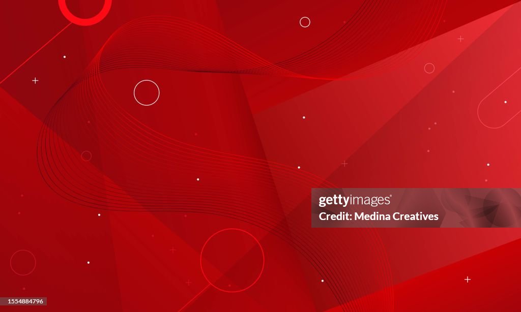 Gradient Red Abstract Design Background With Wave Line Particle High ...