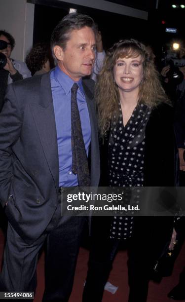 Actor Michael Douglas and Diandra Douglas attend the screening of Disclosure on November 28, 1994 at Mann Bruin Theater in Westwood, California.