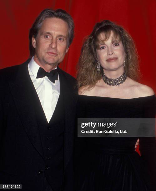 Actor Michael Douglas and wife Diandra Douglas attend 10th Annual Rita Hayworth Alzheimers Benefit Gala on November 3, 1994 at Tavern on the Green in...