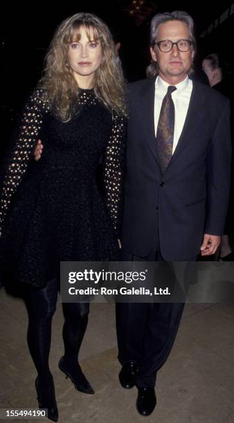 Actor Michael Douglas and wife Diandra Douglas attend Fifth Annual Governor's Awards Gala on March 25, 1994 at the Beverly Hilton Hotel in Beverly...