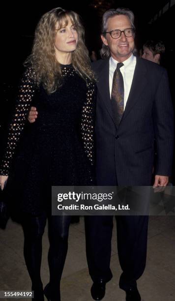 Actor Michael Douglas and wife Diandra Douglas attend Fifth Annual Governor's Awards Gala on March 25, 1994 at the Beverly Hilton Hotel in Beverly...