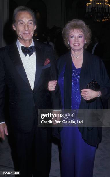 Actor Sid Caesar and wife Florence Caesar attend Partially Eyesighted Benefit Gala on June 2, 1989 at the Beverly Hilton Hotel in Beverly Hills,...