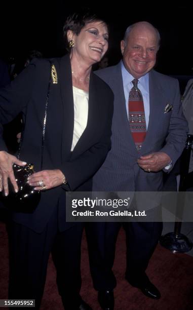 Comic Don Rickles and wife Barbara Sklar attend the premiere of Last Dance on April 24, 1996 at the Academy Theater in Beverly Hills, California.
