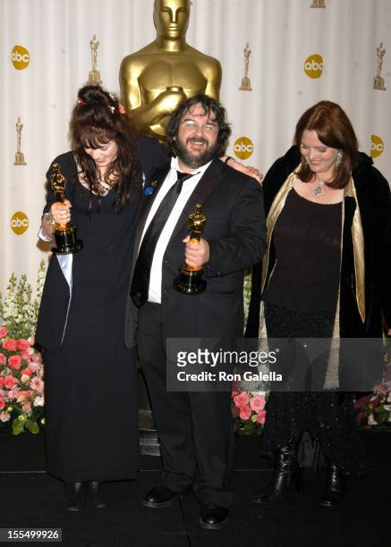 Fran Walsh, Peter Jackson and Philippa Boyens, winners of Best Adapted Screenplay for The Lord of the Rings: The Return of the King