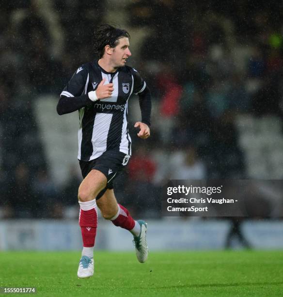 Grimsby Town's Anthony Glennon during the pre-season friendly match between Grimsby Town and Lincoln City at Blundell Park on July 25, 2023 in...