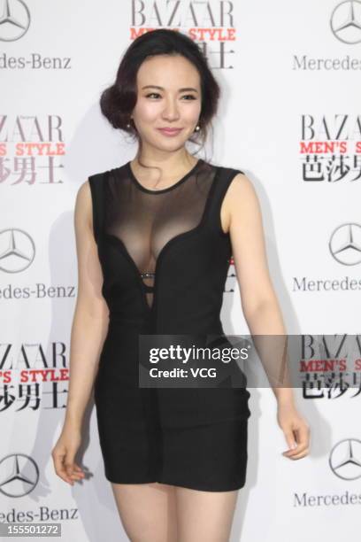 Actress Meng Qian attends the People of the Year Award 2012 by BAZAAR Men at D.PARK Tank Zone on November 3, 2012 in Beijing, China.