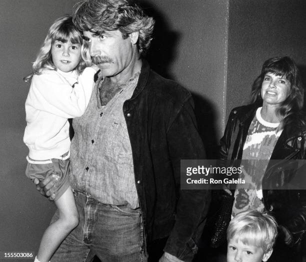 Actor Sam Elliott, actress Katharine Ross, and daughters Cleo Elliott and Rose Elliott attening The Moscow Circus on March 14, 1990 at the Great...