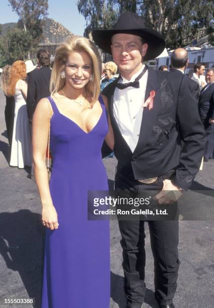 Musician Tracy Lawrence and wife Stacie Drew attend the 32nd Annual Academy of Country Music Awards on April 23, 1997 at Universal Amphitheatre in...