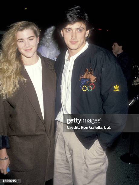 Actor Donovan Leitch and date attend the And God Created Woman Century City Premiere on March 1, 1988 at 20th Century Fox Studios in Century City,...