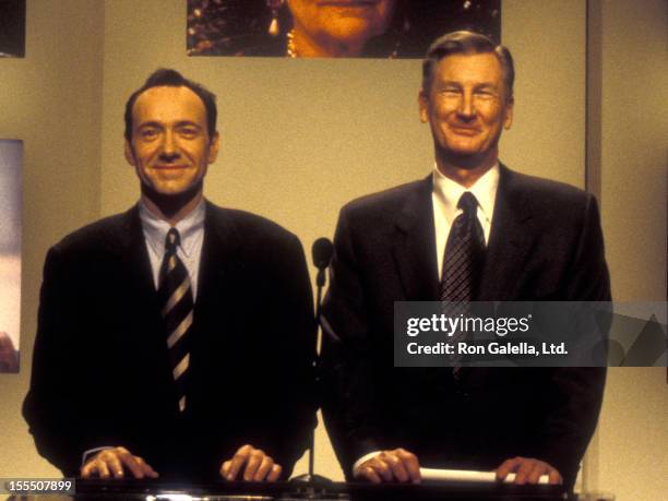 Actor Kevin Spacey and producer Robert Rehme attend the 71st Annual Academy Awards Nominations Annoucements on February 2, 1999 at Academy of Motion...