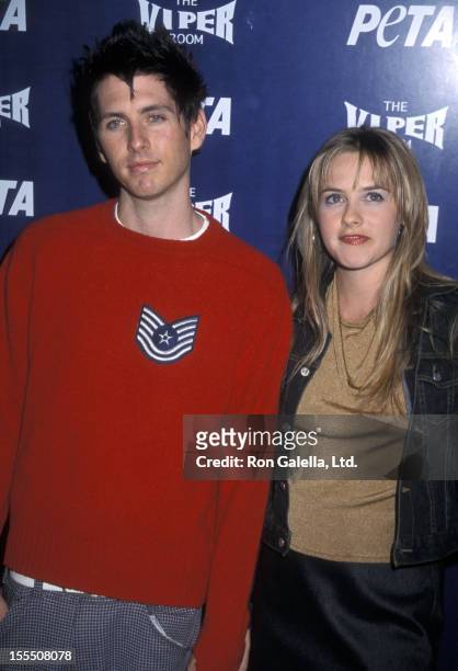 Actress Alicia Silverstone and boyfriend Christopher Jarecki attend PETA's 20th Anniversary Bash on September 13, 2000 at The Viper Room in West...