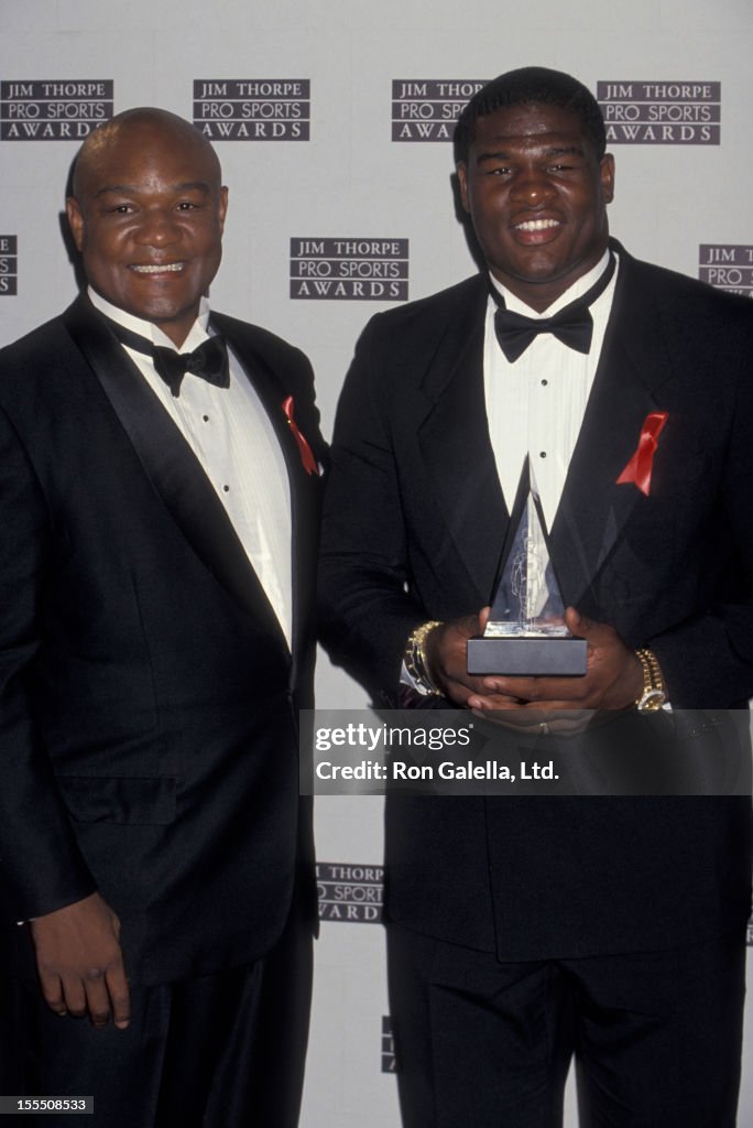 Boxers George Foreman and Riddick Bowe attend Second Annual Jim... News ...