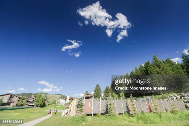 snow king mountain ski resort at jackson in jackson hole of teton county, wyoming - jackson hole mountain resort stock pictures, royalty-free photos & images