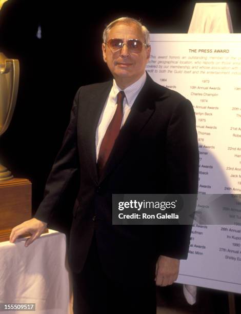 Television executive and producer Fred Silverman attends the 28th Annual Publicists Guild of America Awards on March 22, 1991 at Beverly Hilton Hotel...