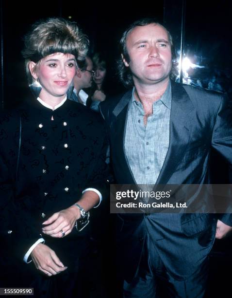 Musician Phil Collins and wife Jill Tavelman being photographed on October 3, 1986 at The Water Club in New York City.