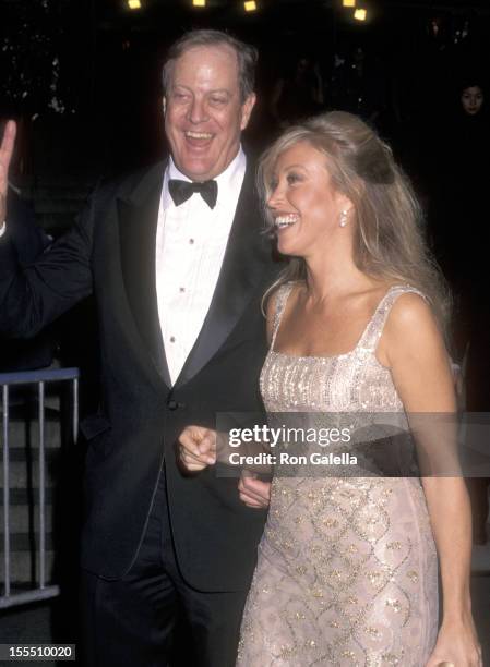 Businessman David H. Koch and guest attend The Metropolitan Museum's Costume Institute Gala Monographic Exhibiton Gianni Versace on December 8, 1997...