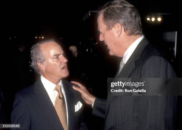 Businessman Henry Kravis and businessman David H. Koch attend the International Fine Art and Antique Dealers Show on October 10, 1996 at Seventh...