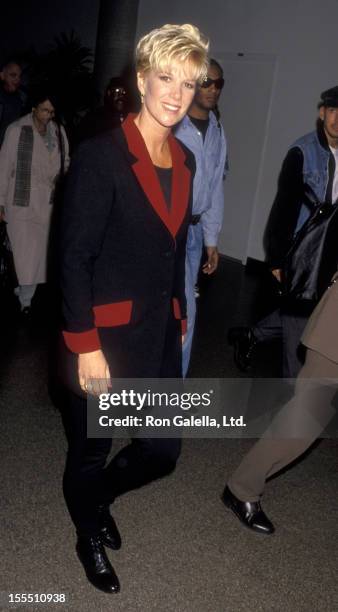 Television Personality Joan Lunden sighted on December 3, 1993 at the Los Angeles International Airport in Los Angeles, California.