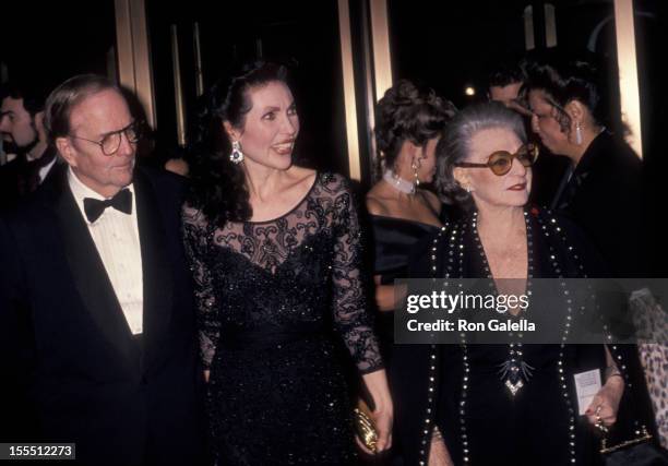 Socialites Randolph Hearst and wife Veronica Hearst and designer Pauline Trigere attend Council of Fashion Designers of America Gala Honoring Pauline...