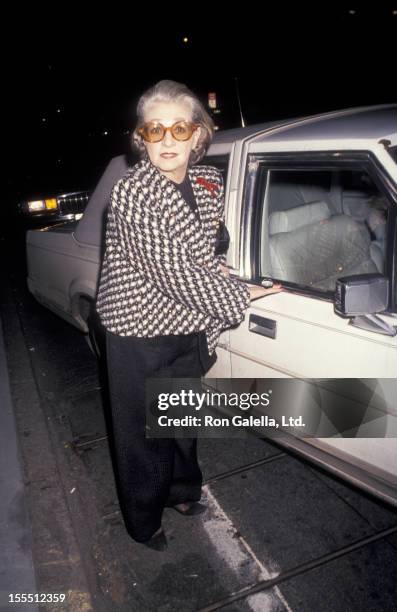 Designer Pauline Trigere attends Harpers and Absolut Present Absolut Fashion on March 31, 1993 at Bergdorf Goodman Store in New York City.