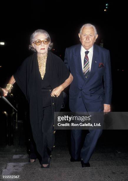 Designer Pauline Trigere and date attend the opening reception for Versailles 1973-American Fashion on the World Stage Honoring Halston on September...