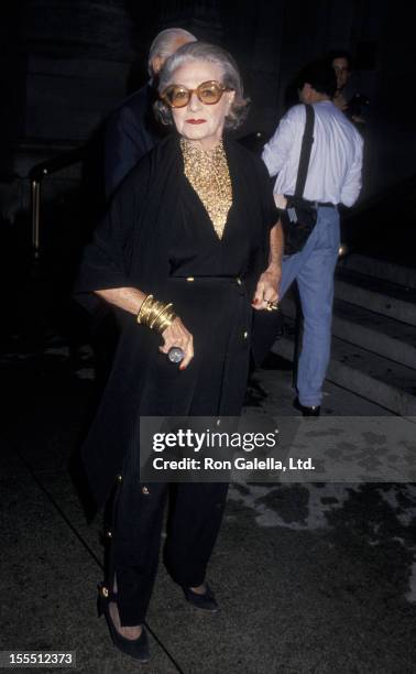 Designer Pauline Trigere attends the opening reception for Versailles 1973-American Fashion on the World Stage Honoring Halston on September 8, 1993...