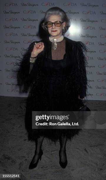 Designer Pauline Trigere attends 16th Annual Council of Fashion Designers of America Awards on February 3, 1997 at the New York State Theater at...