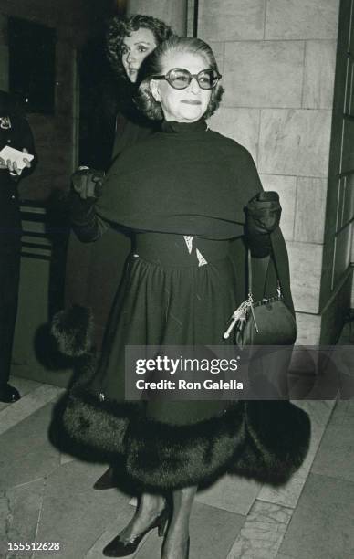 Designer Pauline Trigere attends Fourth Annual Council of Fashion Designers of America Awards on January 13, 1985 at the Metropolitan Museum of Art...