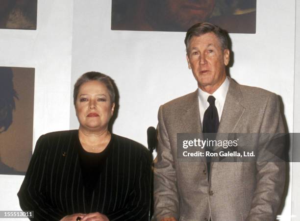 Actress Kathy Bates and producer Robert Rehme attend the 73rd Annual Academy Awards Nominations Annoucements on February 13, 2001 at Academy of...