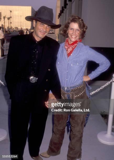 Actor Robert Forster and actress Shannon Wilcox attend the Ninth Annual Golden Boot Awards on August 17, 1991 at Burbank Hilton Hotel in Burbank,...