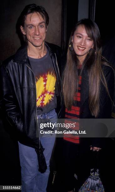 Musician Iggy Pop and Suchi Asano attend the premiere of Cry Baby on April 3, 1990 at Club MK in New York City.