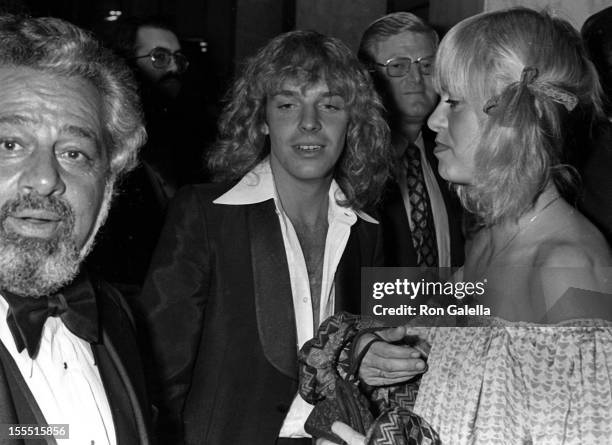 Manager Dee Anthony, musician Peter Frampton and Penny McCall attend the party honoring Clive Davis on February 24, 1978 at the Beverly Wilshire...