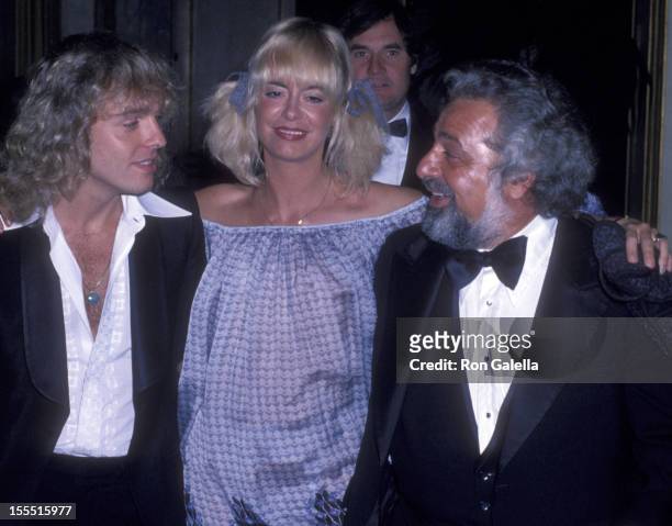 Musician Peter Frampton, Penny McCall and manager Dee Anthony attend the party honoring Clive Davis on February 24, 1978 at the Beverly Wilshire...